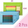 image:imageMr Pen Pencil Pouch for 3 Ring Binder 2 Pack 10x675 Smooth Zipper  Clear Window Large Capacity Pencil Case with 3 Reinforced Grommets for School Office Supplies StorageLight Blue and Light Green