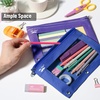 image:imageMr Pen Pencil Pouch for 3 Ring Binder 2 Pack 10x675 Smooth Zipper  Clear Window Large Capacity Pencil Case with 3 Reinforced Grommets for School Office Supplies StorageBlue and Purple