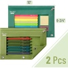 image:imageMr Pen Pencil Pouch for 3 Ring Binder 2 Pack 10x675 Smooth Zipper  Clear Window Large Capacity Pencil Case with 3 Reinforced Grommets for School Office Supplies StorageGreen Shades