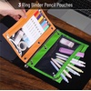 image:imageMr Pen Pencil Pouch for 3 Ring Binder 2 Pack 10x675 Smooth Zipper  Clear Window Large Capacity Pencil Case with 3 Reinforced Grommets for School Office Supplies StorageBright