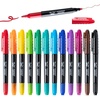 image:imageMr Pen Dual Tip Permanent Markers 24 Pack 12 Colors Fine amp Ultra Fine Tips Assorted Colors Ideal for Writing Drawing Arts amp Crafts Office SuppliesVibrant