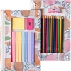 image:imageMr Pen Pencil Pouch for 3 Ring Binder 2 Pack 10x675 Smooth Zipper  Clear Window Large Capacity Pencil Case with 3 Reinforced Grommets for School Office Supplies StorageAbstract Apricot