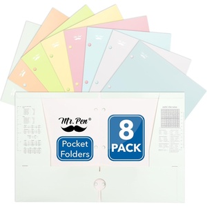 image:imageMr Pen 4Pocket Folders 8 Pack 125 x 95 Vibrant Colors  TearResistant Paper Folders with Pockets 3 Holes Punched High CapacityMarshmallow Twist