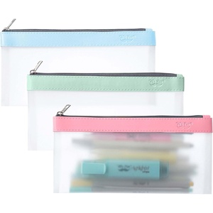 image:imageMr Pen Clear Pencil Pouch 9 x 688 3 Pack Durable TPU Material  Large WaterResistant Pencil Bags with Smooth Zipper Multipurpose Clear Pouch for Stationery School OfficePastel