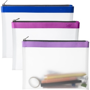 image:imageMr Pen Clear Pencil Pouch 9 x 688 3 Pack Durable TPU Material  Large WaterResistant Pencil Bags with Smooth Zipper Multipurpose Clear Pouch for Stationery School OfficeLavender Dreams