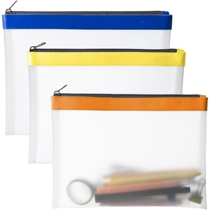image:imageMr Pen Clear Pencil Pouch 9 x 688 3 Pack Durable TPU Material  Large WaterResistant Pencil Bags with Smooth Zipper Multipurpose Clear Pouch for Stationery School OfficeSunset Harmony