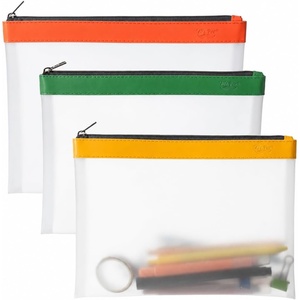 image:imageMr Pen Clear Pencil Pouch 9 x 688 3 Pack Durable TPU Material  Large WaterResistant Pencil Bags with Smooth Zipper Multipurpose Clear Pouch for Stationery School OfficeBright Mix