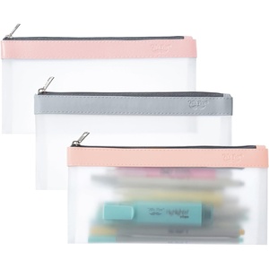 image:imageMr Pen Clear Pencil Pouch 9 x 688 3 Pack Durable TPU Material  Large WaterResistant Pencil Bags with Smooth Zipper Multipurpose Clear Pouch for Stationery School OfficeEarth Tone