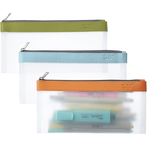 image:imageMr Pen Clear Pencil Pouch 9 x 688 3 Pack Durable TPU Material  Large WaterResistant Pencil Bags with Smooth Zipper Multipurpose Clear Pouch for Stationery School OfficeEarthy