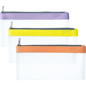image:imageMr Pen Clear Pencil Pouch 9 x 688 3 Pack Durable TPU Material  Large WaterResistant Pencil Bags with Smooth Zipper Multipurpose Clear Pouch for Stationery School OfficeSunset