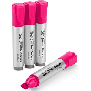 image:imageMr Pen Jumbo Permanent Markers 4 Pack Pink Chisel Tip Wide Tip Large  Thick Permanent Markers for Canvas Posters Board Fabric Window Glass Wood Waterproof Quick DryPink