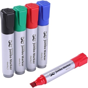 image:imageMr Pen Jumbo Permanent Markers 4 Pack Pink Chisel Tip Wide Tip Large  Thick Permanent Markers for Canvas Posters Board Fabric Window Glass Wood Waterproof Quick DryBlack  Green  Red  Blue