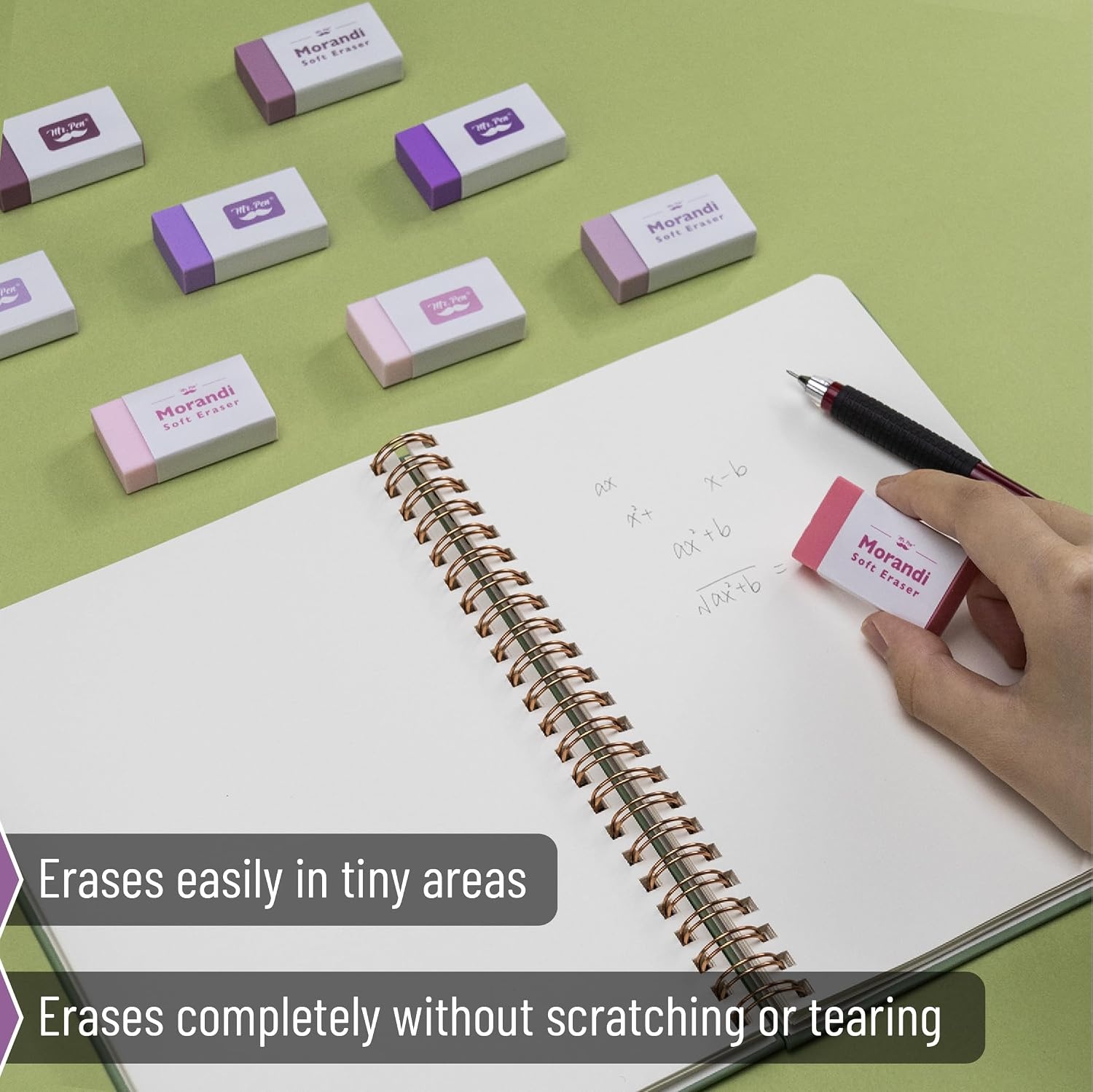 image:imageMr Pen Erasers 20 Pack Large Block Erasers for School No Smudge  Erasers for Pencils Mr Pen Erasers Erasers for School Large Eraser Vintage symphonyDream Pastel