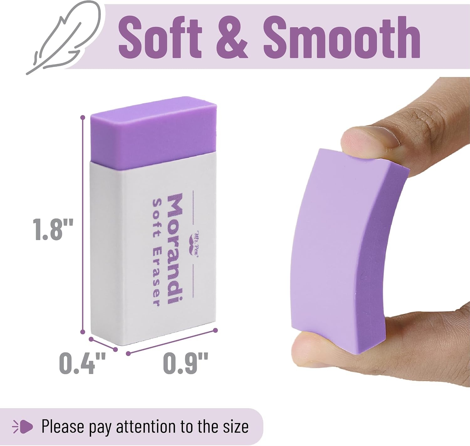 image:imageMr Pen Erasers 20 Pack Large Block Erasers for School No Smudge  Erasers for Pencils Mr Pen Erasers Erasers for School Large Eraser Vintage symphonyDream Pastel