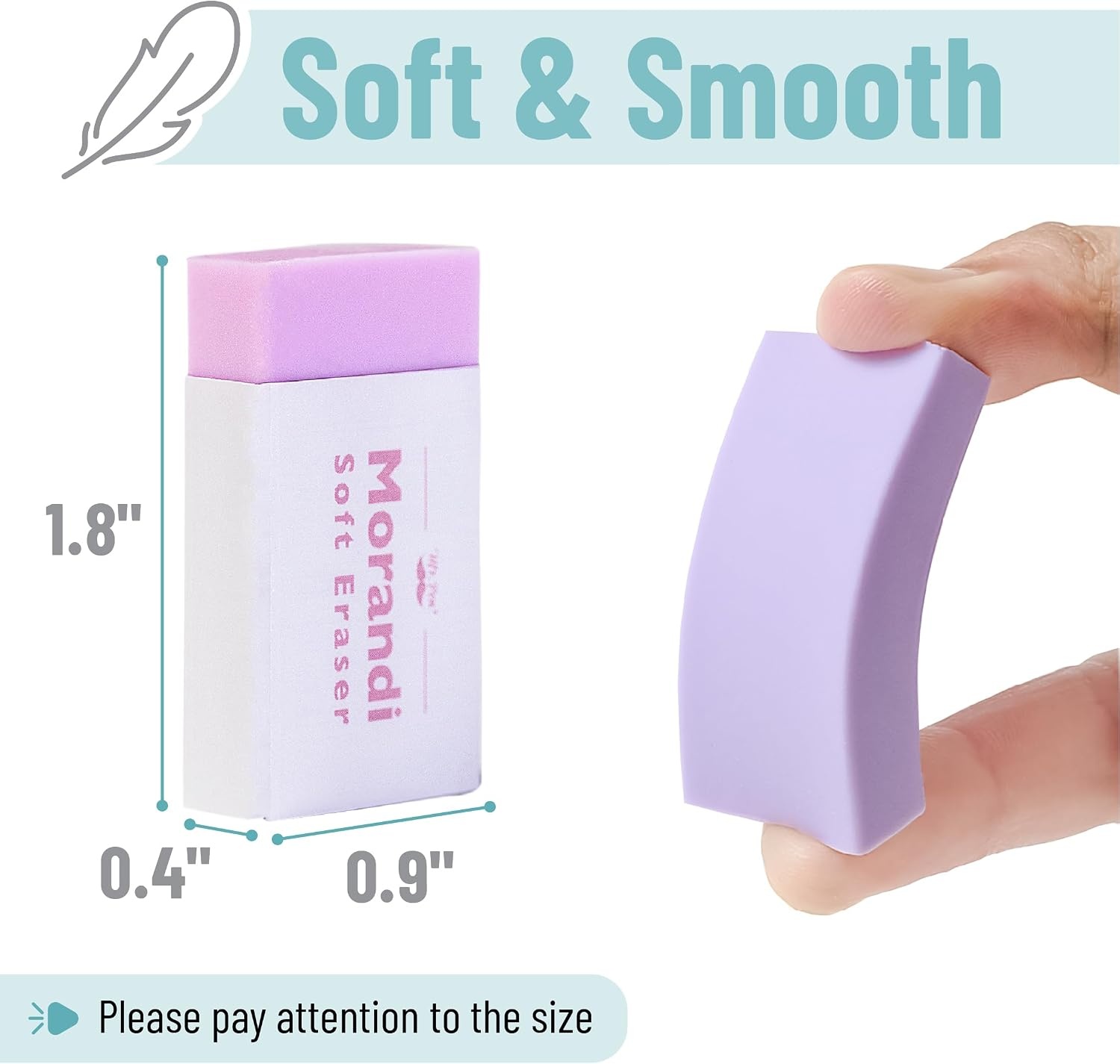 image:imageMr Pen Erasers 20 Pack Large Block Erasers for School No Smudge  Erasers for Pencils Mr Pen Erasers Erasers for School Large Eraser Vintage symphonySoft Pastel
