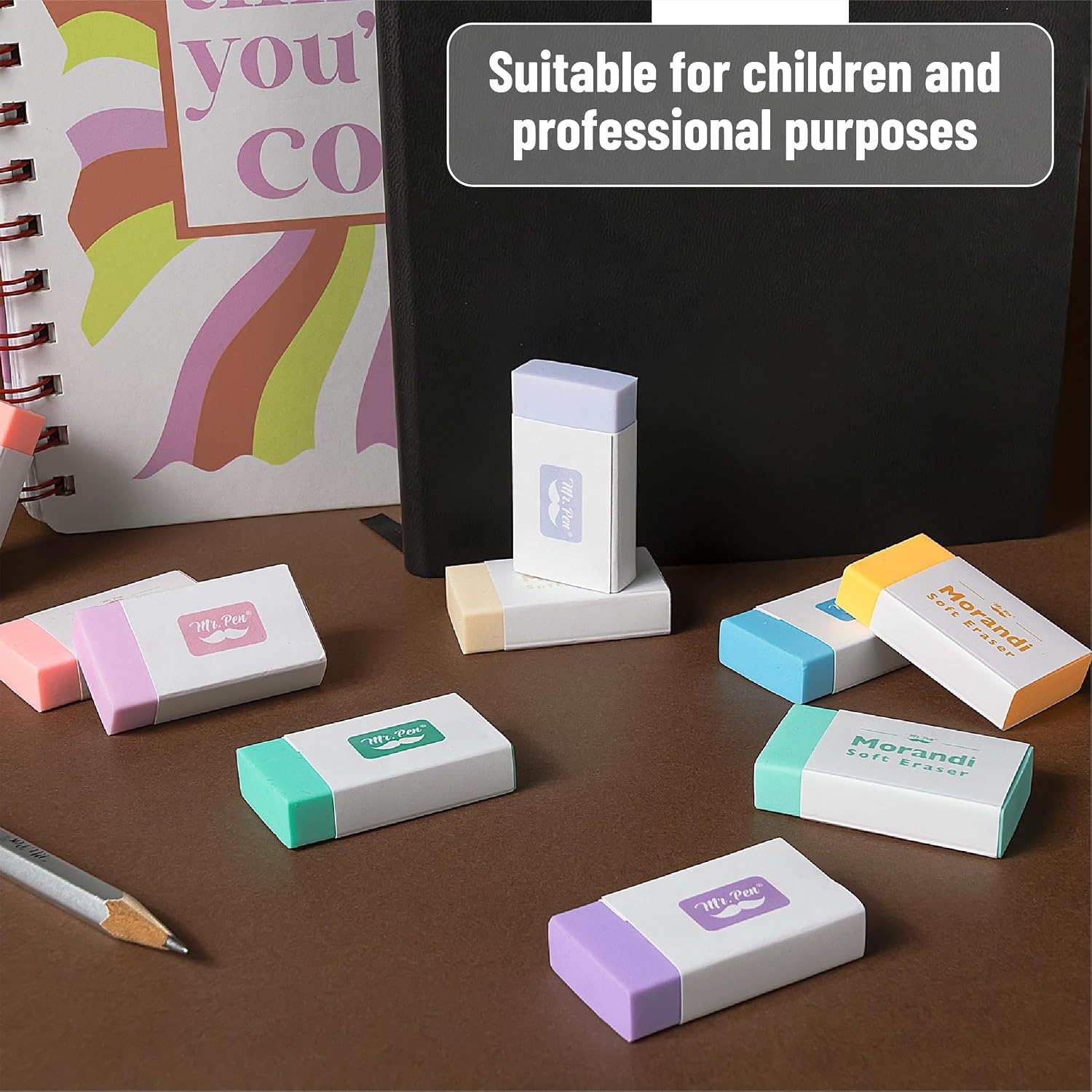 image:imageMr Pen Erasers 20 Pack Large Block Erasers for School No Smudge  Erasers for Pencils Mr Pen Erasers Erasers for School Large Eraser Vintage symphonySoft Pastel