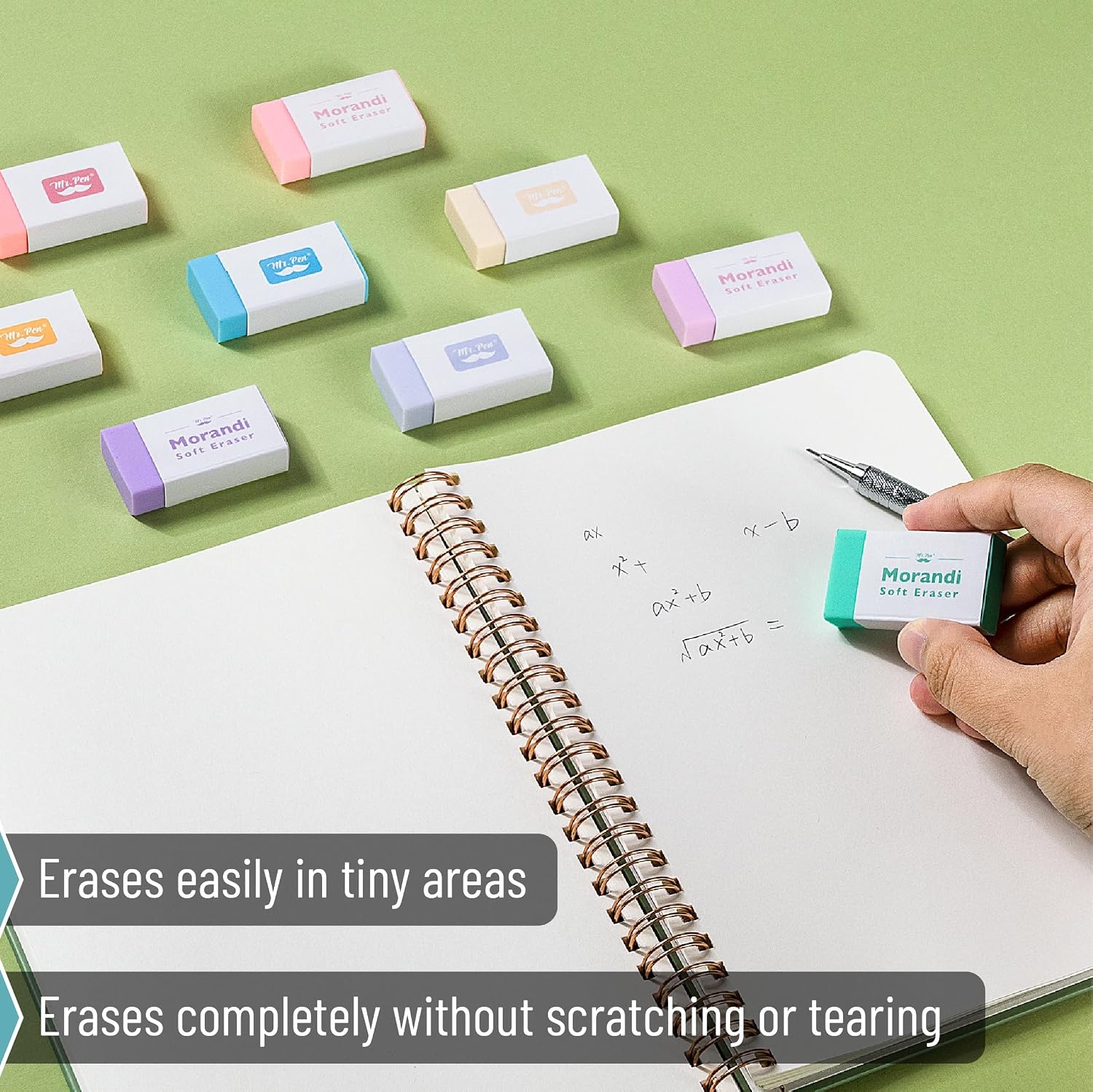 image:imageMr Pen Erasers 20 Pack Large Block Erasers for School No Smudge  Erasers for Pencils Mr Pen Erasers Erasers for School Large Eraser Vintage symphonySoft Pastel