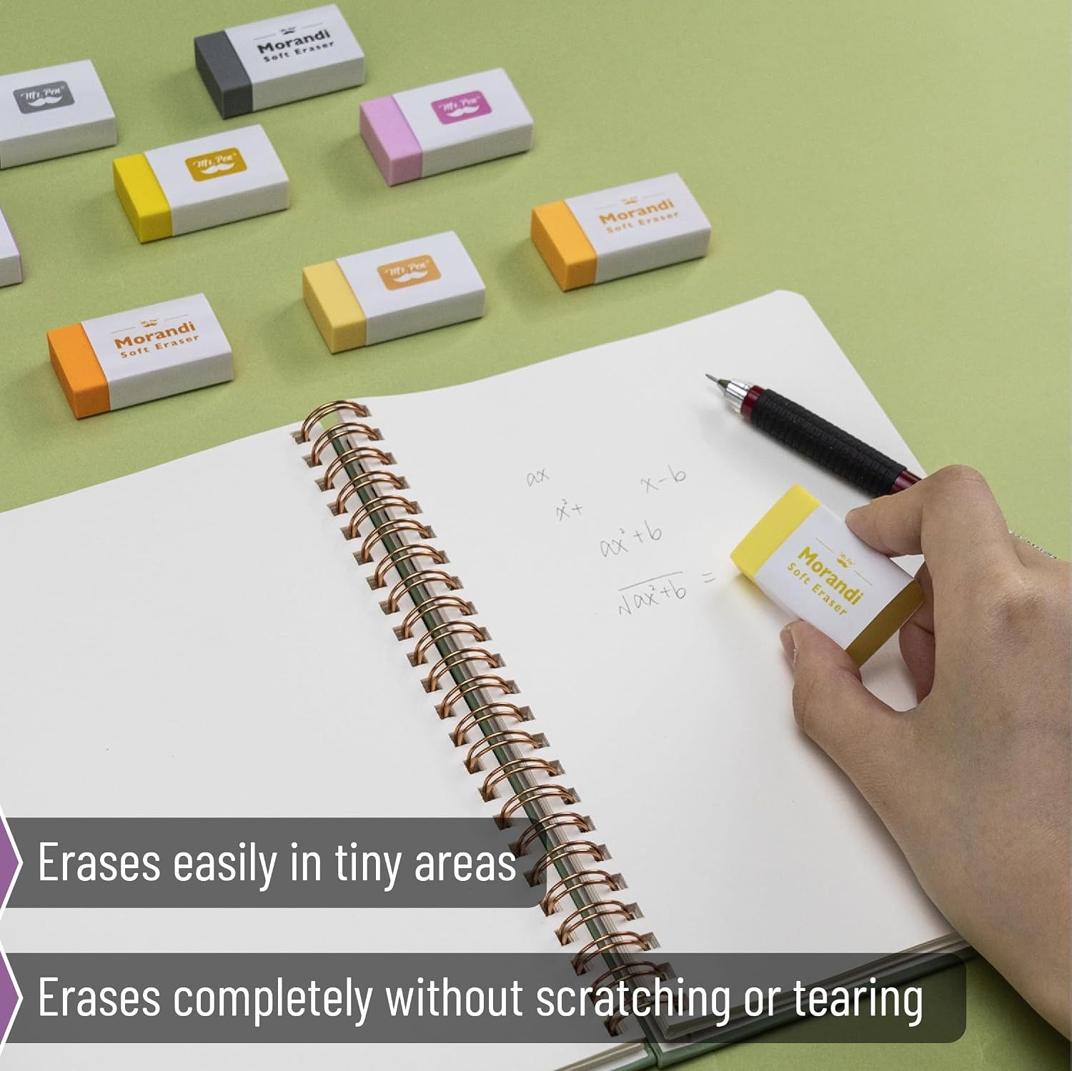 image:imageMr Pen Erasers 20 Pack Large Block Erasers for School No Smudge  Erasers for Pencils Mr Pen Erasers Erasers for School Large Eraser Vintage symphonySunset Harmony