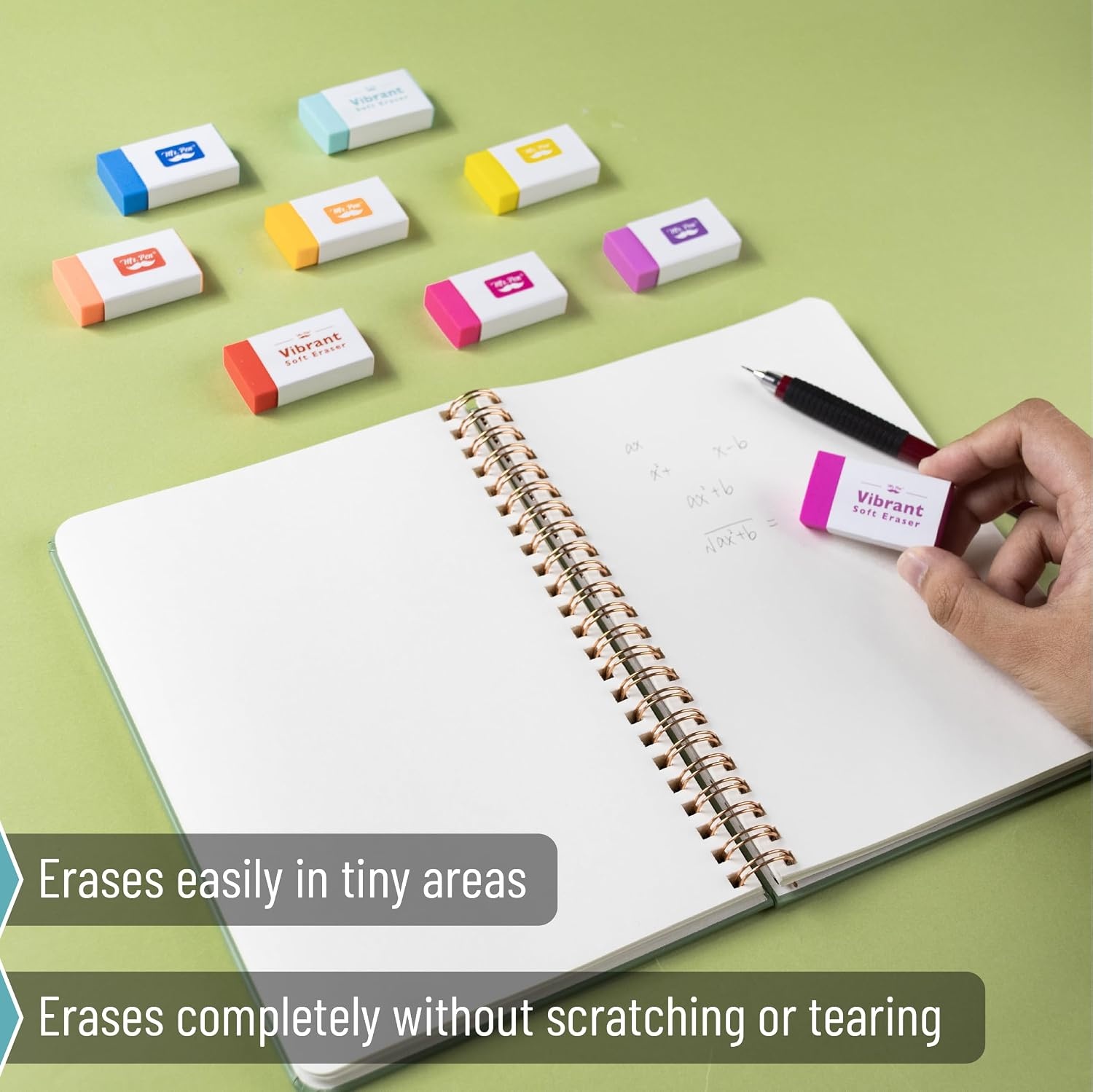 image:imageMr Pen Erasers 20 Pack Large Block Erasers for School No Smudge  Erasers for Pencils Mr Pen Erasers Erasers for School Large Eraser Vintage symphonyVivid Joy