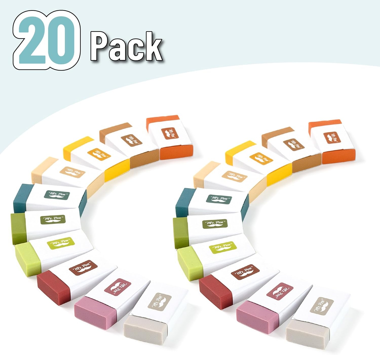 image:imageMr Pen Erasers 20 Pack Large Block Erasers for School No Smudge  Erasers for Pencils Mr Pen Erasers Erasers for School Large Eraser Vintage symphonyVintage Symphony