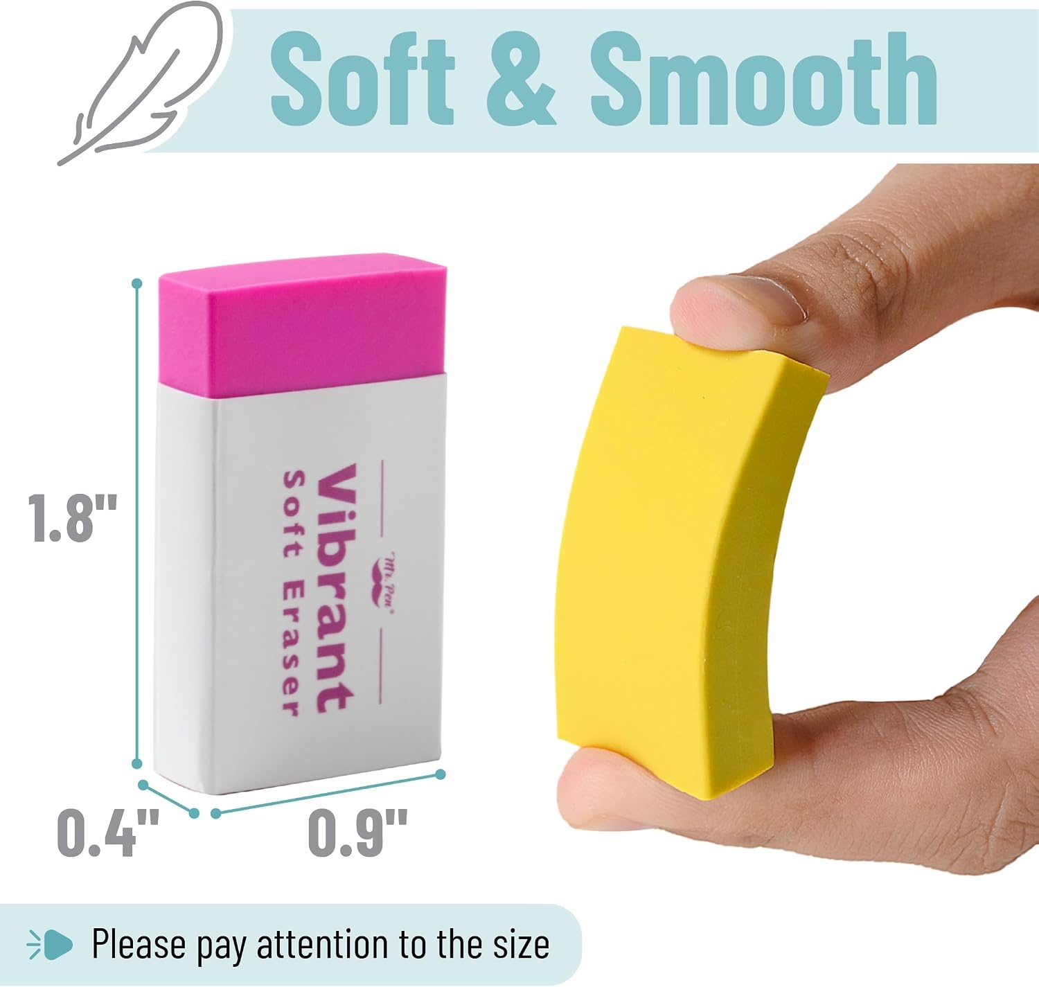 image:imageMr Pen Erasers 20 Pack Large Block Erasers for School No Smudge  Erasers for Pencils Mr Pen Erasers Erasers for School Large Eraser Vintage symphonyVivid Joy