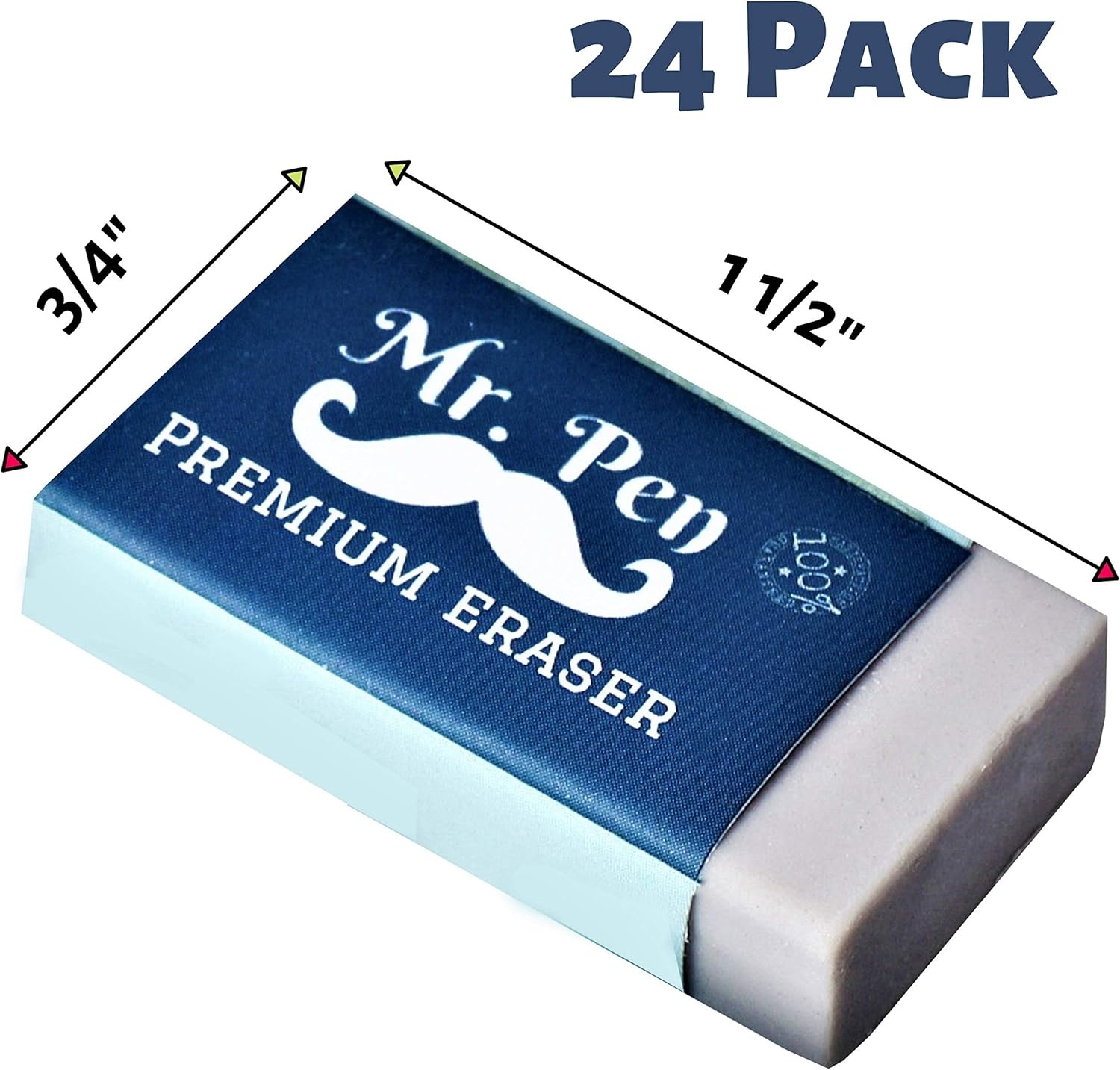 image:imageMr Pen Erasers 20 Pack Large Block Erasers for School No Smudge  Erasers for Pencils Mr Pen Erasers Erasers for School Large Eraser Vintage symphonyWhite