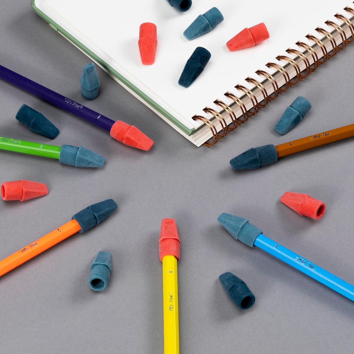image:imageMr Pen Erasers for Pencils 120 Pack Pencil Top Erasers Eraser Caps  Kids Cap Tops Topper Erasers Ereaser Vintage colors