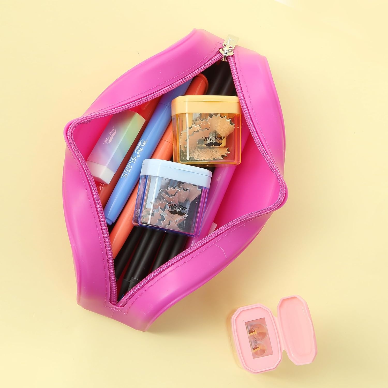 image:imageMr Pen Manual Pencil Sharpener 4 Pack Colorful Dual Holes  Compatible with Standard and Jumbo Pencils Snapon Lid Colored Handheld Pencil Sharpener for Artists ClassroomMulticolor