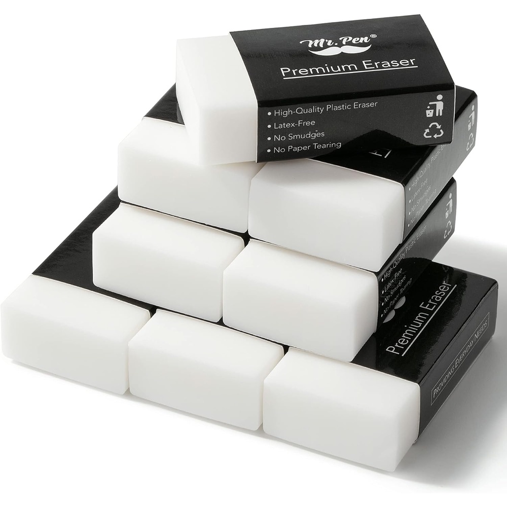 image:imageMr Pen Erasers 20 Pack Large Block Erasers for School No Smudge  Erasers for Pencils Mr Pen Erasers Erasers for School Large Eraser Vintage symphonyWhite