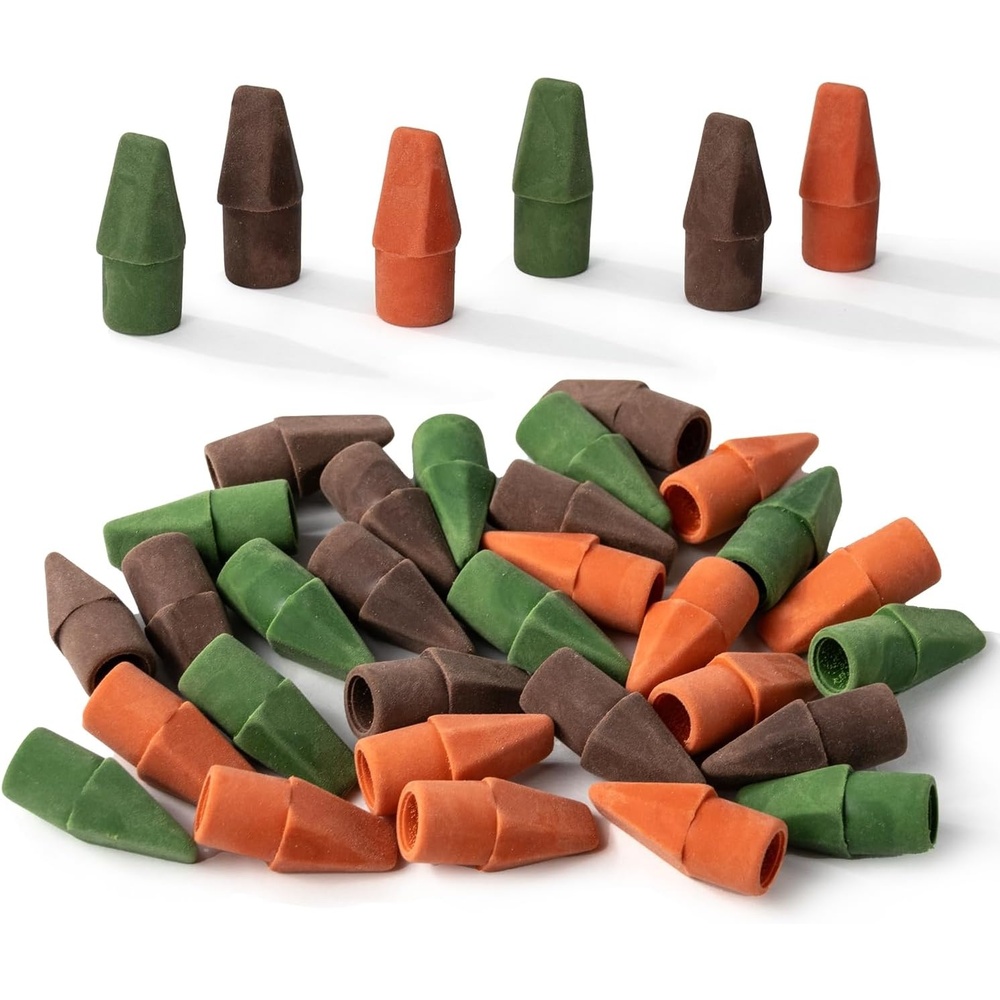 image:imageMr Pen Erasers for Pencils 120 Pack Pencil Top Erasers Eraser Caps  Kids Cap Tops Topper Erasers Ereaser Natural Vintage colors