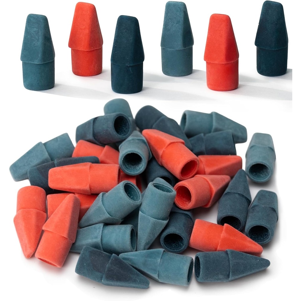 image:imageMr Pen Erasers for Pencils 120 Pack Pencil Top Erasers Eraser Caps  Kids Cap Tops Topper Erasers Ereaser Vintage colors