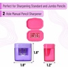 image:imageMr Pen Manual Pencil Sharpener 4 Pack Colorful Dual Holes  Compatible with Standard and Jumbo Pencils Snapon Lid Colored Handheld Pencil Sharpener for Artists ClassroomCandy Bloom