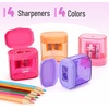 image:imageMr Pen Manual Pencil Sharpener 4 Pack Colorful Dual Holes  Compatible with Standard and Jumbo Pencils Snapon Lid Colored Handheld Pencil Sharpener for Artists ClassroomCandy Bloom
