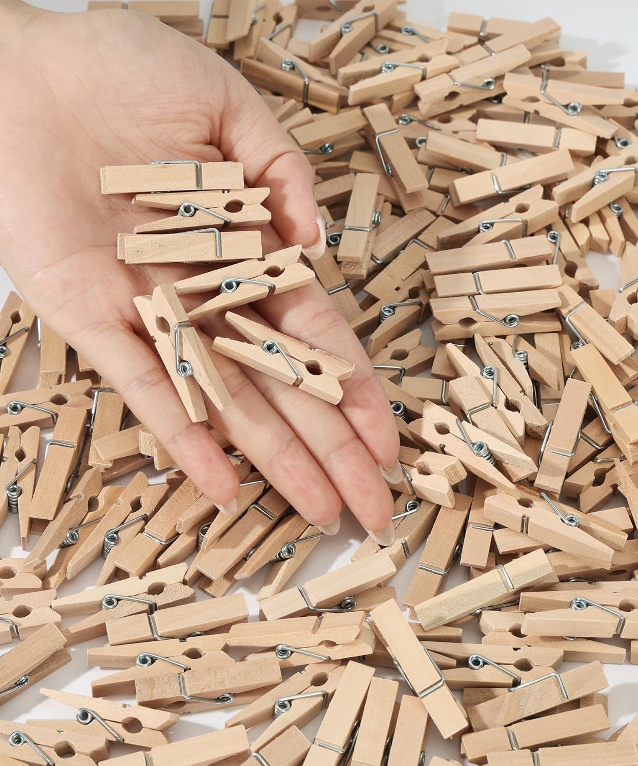image:imageMr Pen Mini Wooden Clothes Pins for Photo 1 Inch 150 Pack  Small Clothespins with 10 Meter Jute Twine for Labeling Plants Gift Tags Tiny Crafts Photo Display DecorationWood