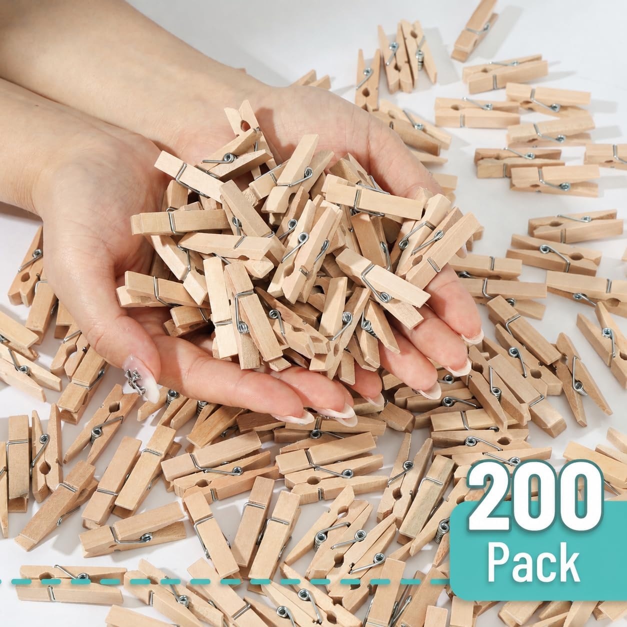 image:imageMr Pen Mini Wooden Clothes Pins for Photo 1 Inch 150 Pack  Small Clothespins with 10 Meter Jute Twine for Labeling Plants Gift Tags Tiny Crafts Photo Display DecorationWood
