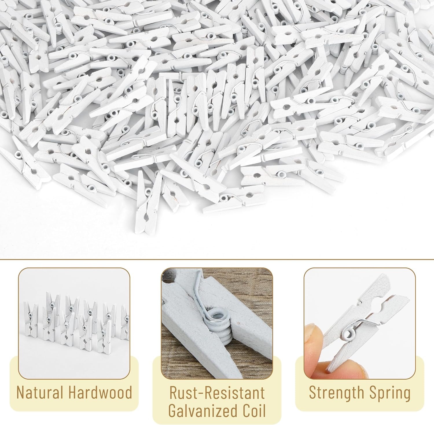 image:imageMr Pen Mini Wooden Clothes Pins for Photo 1 Inch 150 Pack  Small Clothespins with 10 Meter Jute Twine for Labeling Plants Gift Tags Tiny Crafts Photo Display DecorationWhite