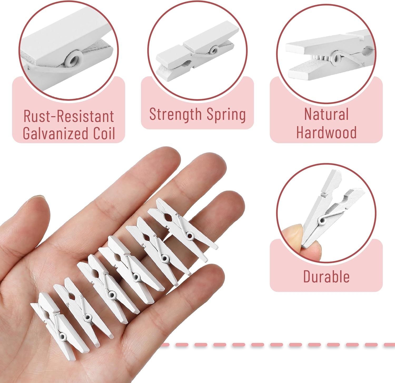 image:imageMr Pen Mini Wooden Clothes Pins for Photo 1 Inch 150 Pack  Small Clothespins with 10 Meter Jute Twine for Labeling Plants Gift Tags Tiny Crafts Photo Display DecorationWhite