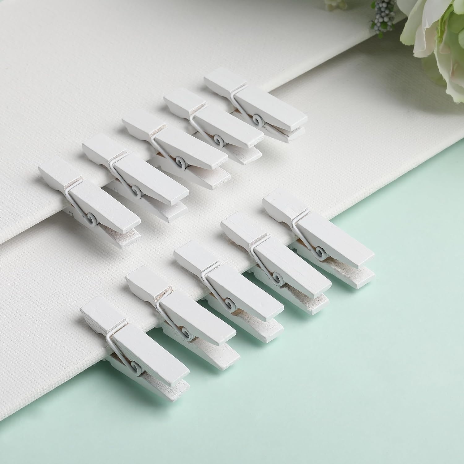 image:imageMr Pen Mini Wooden Clothes Pins for Photo 1 Inch 150 Pack  Small Clothespins with 10 Meter Jute Twine for Labeling Plants Gift Tags Tiny Crafts Photo Display DecorationWhite