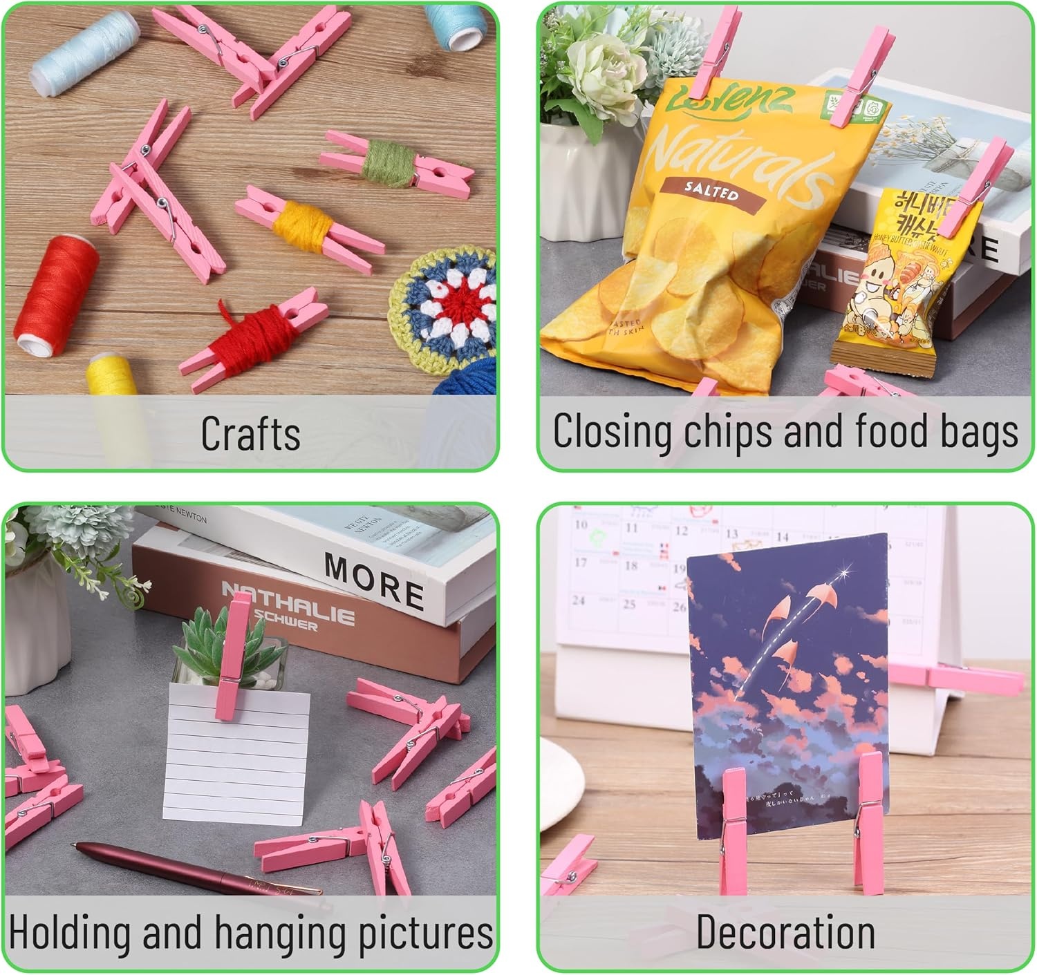 image:imageMr Pen Mini Wooden Clothes Pins for Photo 1 Inch 150 Pack  Small Clothespins with 10 Meter Jute Twine for Labeling Plants Gift Tags Tiny Crafts Photo Display DecorationPink