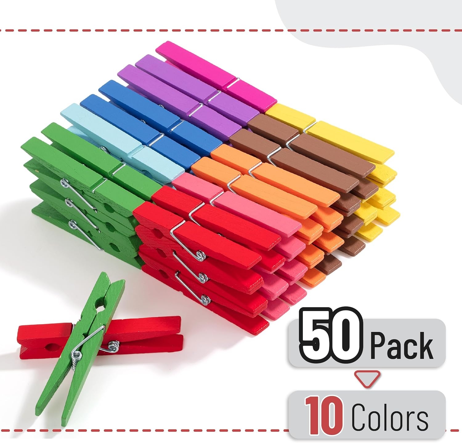 image:imageMr Pen Mini Wooden Clothes Pins for Photo 1 Inch 150 Pack  Small Clothespins with 10 Meter Jute Twine for Labeling Plants Gift Tags Tiny Crafts Photo Display DecorationBright Colors
