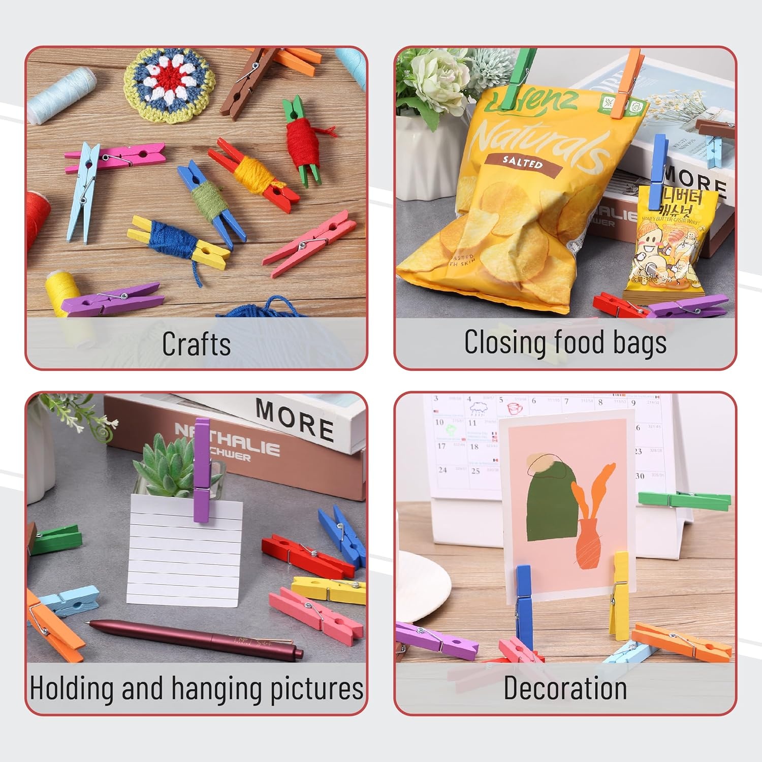 image:imageMr Pen Mini Wooden Clothes Pins for Photo 1 Inch 150 Pack  Small Clothespins with 10 Meter Jute Twine for Labeling Plants Gift Tags Tiny Crafts Photo Display DecorationBright Colors