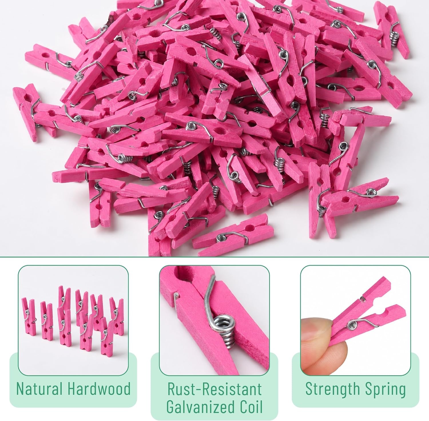 image:imageMr Pen Mini Wooden Clothes Pins for Photo 1 Inch 150 Pack  Small Clothespins with 10 Meter Jute Twine for Labeling Plants Gift Tags Tiny Crafts Photo Display DecorationPink