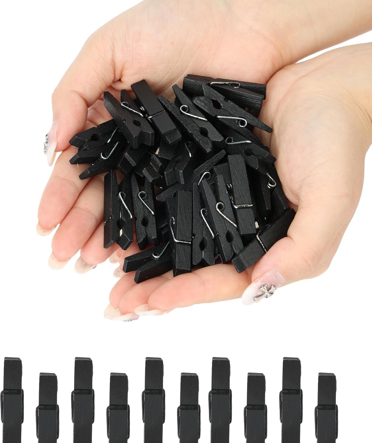 image:imageMr Pen Mini Wooden Clothes Pins for Photo 1 Inch 150 Pack  Small Clothespins with 10 Meter Jute Twine for Labeling Plants Gift Tags Tiny Crafts Photo Display DecorationBlack