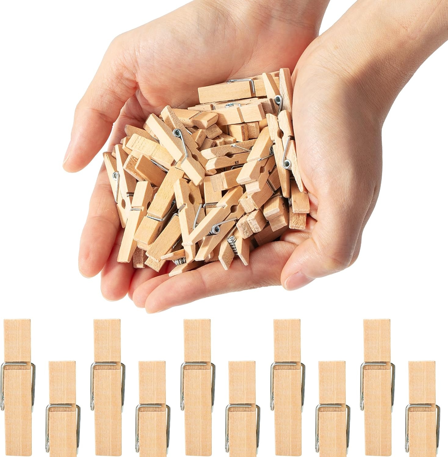 image:imageMr Pen Mini Wooden Clothes Pins for Photo 1 Inch 150 Pack  Small Clothespins with 10 Meter Jute Twine for Labeling Plants Gift Tags Tiny Crafts Photo Display DecorationWood