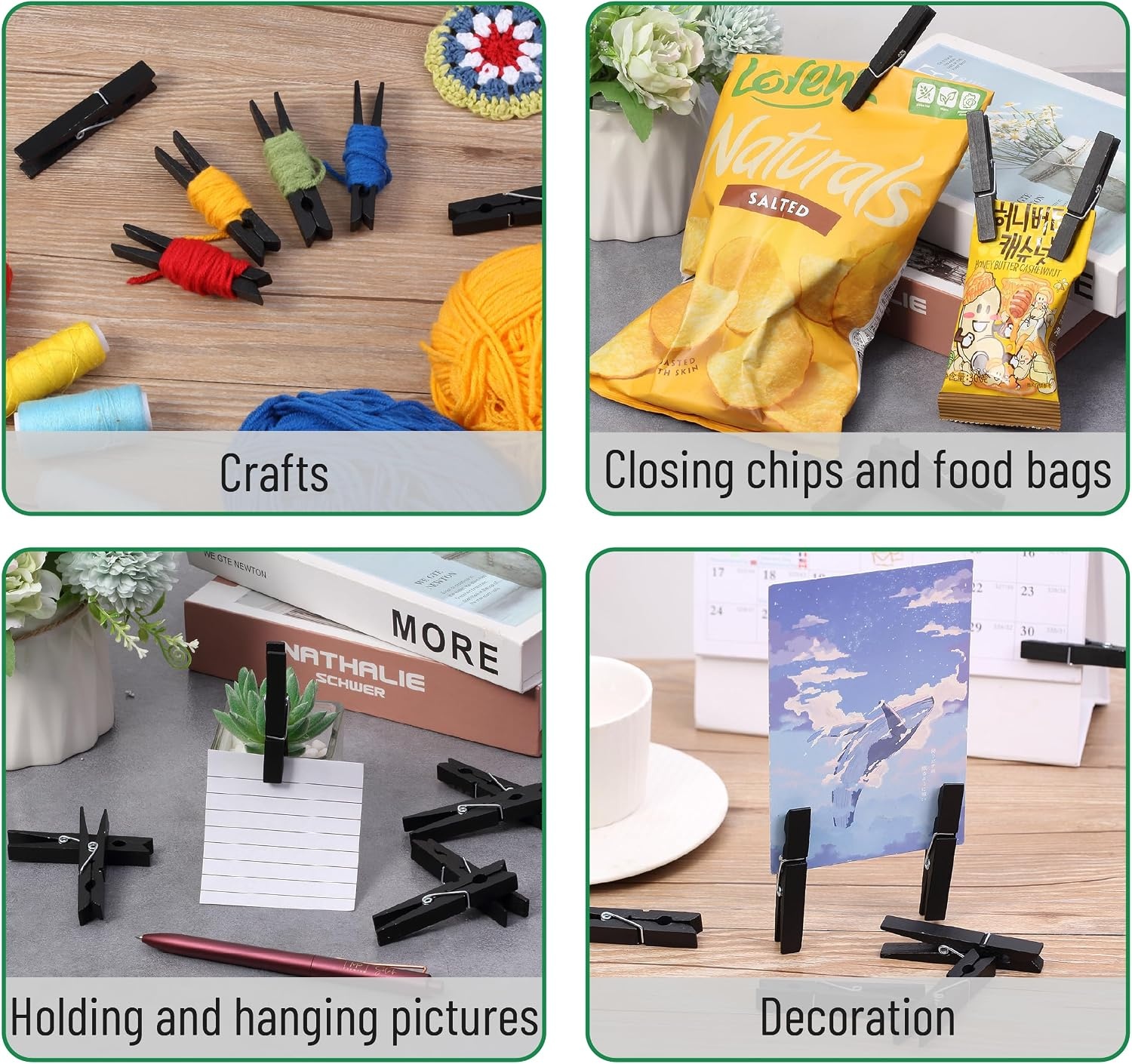 image:imageMr Pen Mini Wooden Clothes Pins for Photo 1 Inch 150 Pack  Small Clothespins with 10 Meter Jute Twine for Labeling Plants Gift Tags Tiny Crafts Photo Display DecorationBlack
