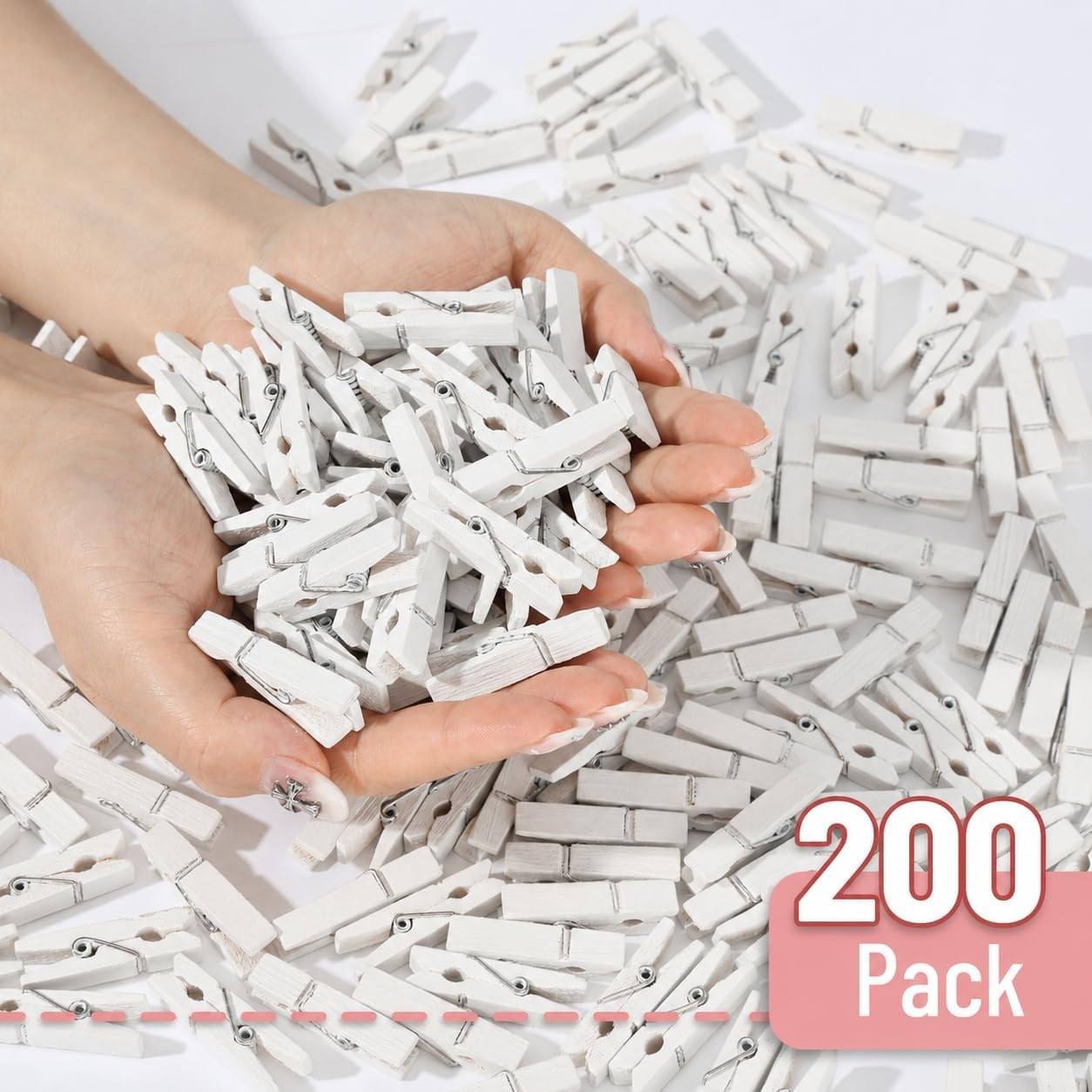 image:imageMr Pen Mini Wooden Clothes Pins for Photo 1 Inch 150 Pack  Small Clothespins with 10 Meter Jute Twine for Labeling Plants Gift Tags Tiny Crafts Photo Display DecorationWhite