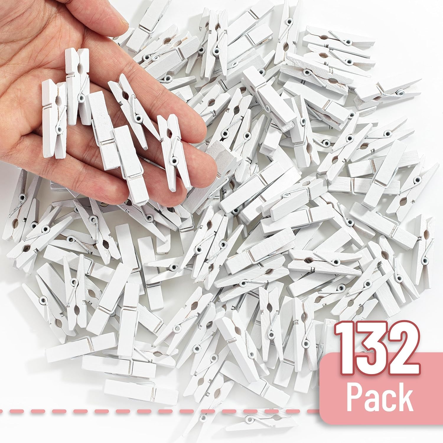 image:imageMr Pen Mini Wooden Clothes Pins for Photo 1 Inch 150 Pack  Small Clothespins with 10 Meter Jute Twine for Labeling Plants Gift Tags Tiny Crafts Photo Display DecorationWhite