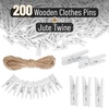 image:imageMr Pen Mini Wooden Clothes Pins for Photo 1 Inch 150 Pack  Small Clothespins with 10 Meter Jute Twine for Labeling Plants Gift Tags Tiny Crafts Photo Display DecorationWhite