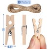 image:imageMr Pen Mini Wooden Clothes Pins for Photo 1 Inch 150 Pack  Small Clothespins with 10 Meter Jute Twine for Labeling Plants Gift Tags Tiny Crafts Photo Display DecorationWood