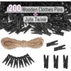 image:imageMr Pen Mini Wooden Clothes Pins for Photo 1 Inch 150 Pack  Small Clothespins with 10 Meter Jute Twine for Labeling Plants Gift Tags Tiny Crafts Photo Display DecorationBlack